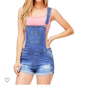 Women’s denim short overalls
